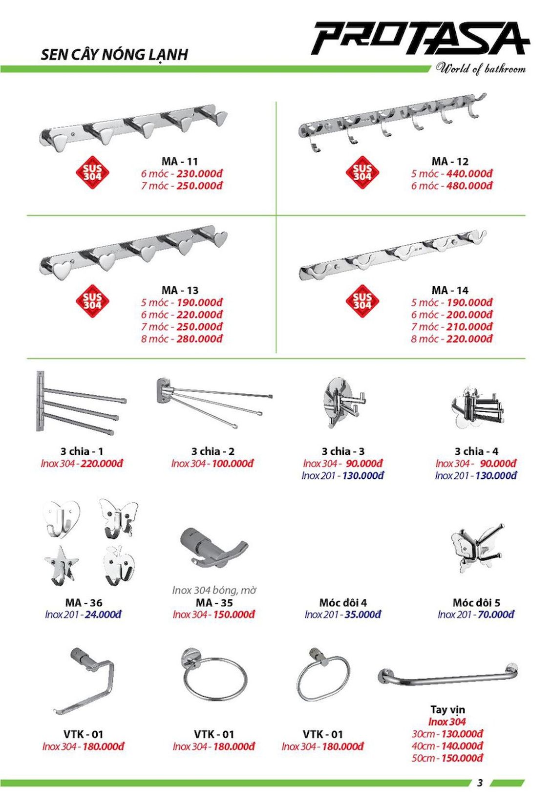 Thiết bị vệ sinh PROTASA Catalogue và Bảng giá mới nhất /Page 17